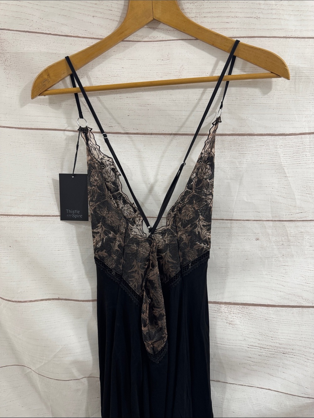NEW Thistle and Spire Black Briar Slip Dress with Lace Bodice Medium - Picture 8 of 8